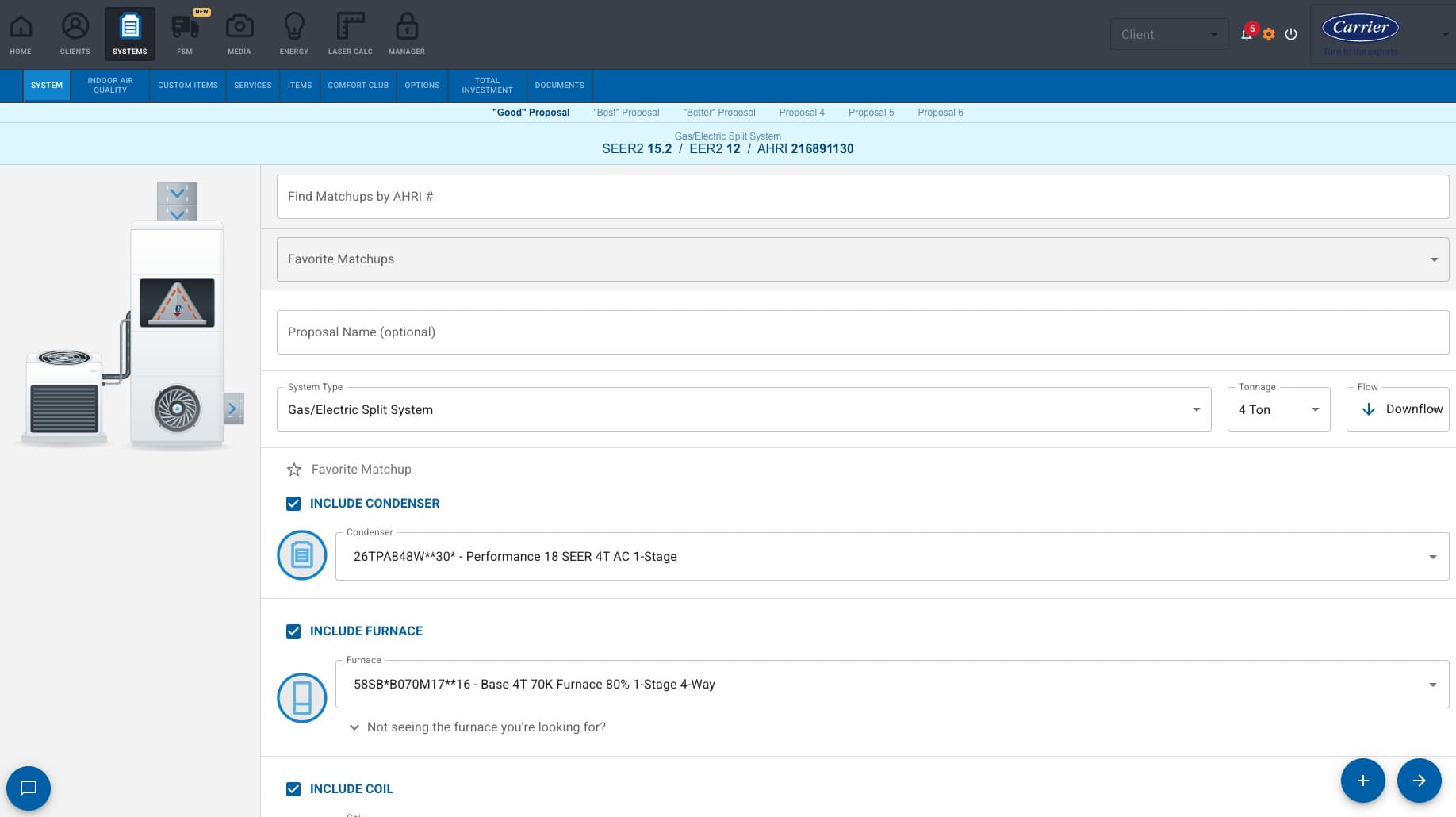 Carrier proposal builder